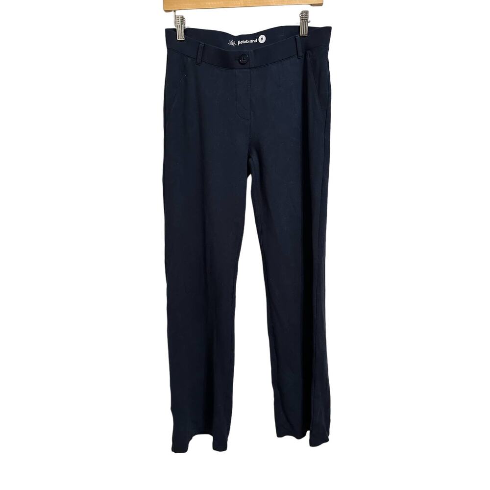 Betabrand Womens Long navy Wide-Leg Mid Rise Pull On Casual Pants Size Medium‎